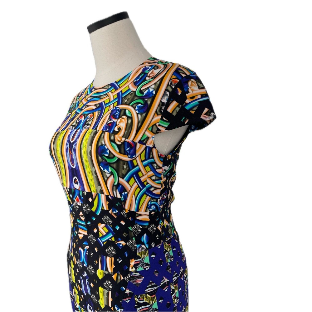 Peter Pilotto Women's Abstract Art Deco Print Sheath Dress‎ Multi Colored 6 S - Picture 4 of 10